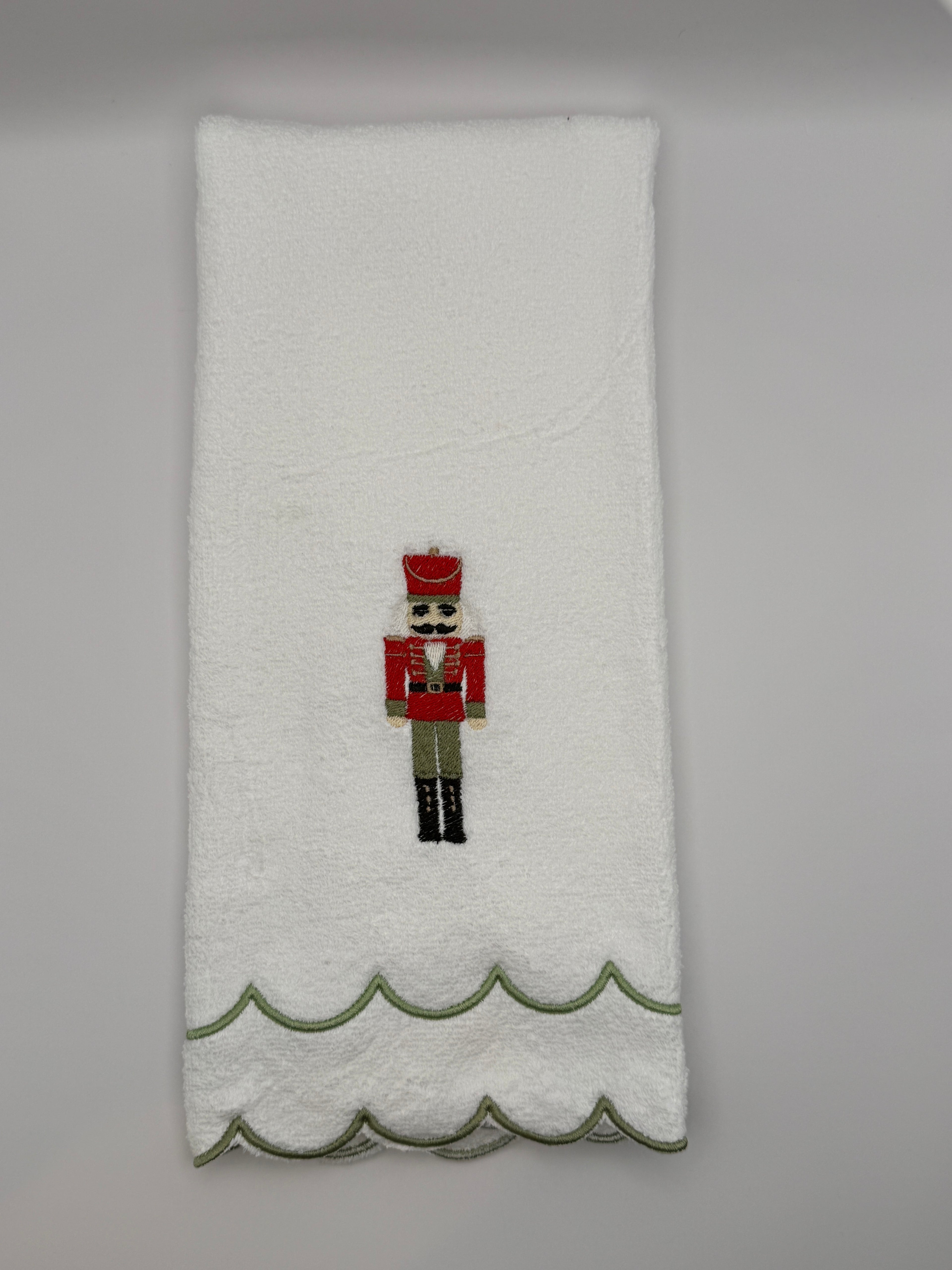 Nutcracker Scalloped Hand Towel